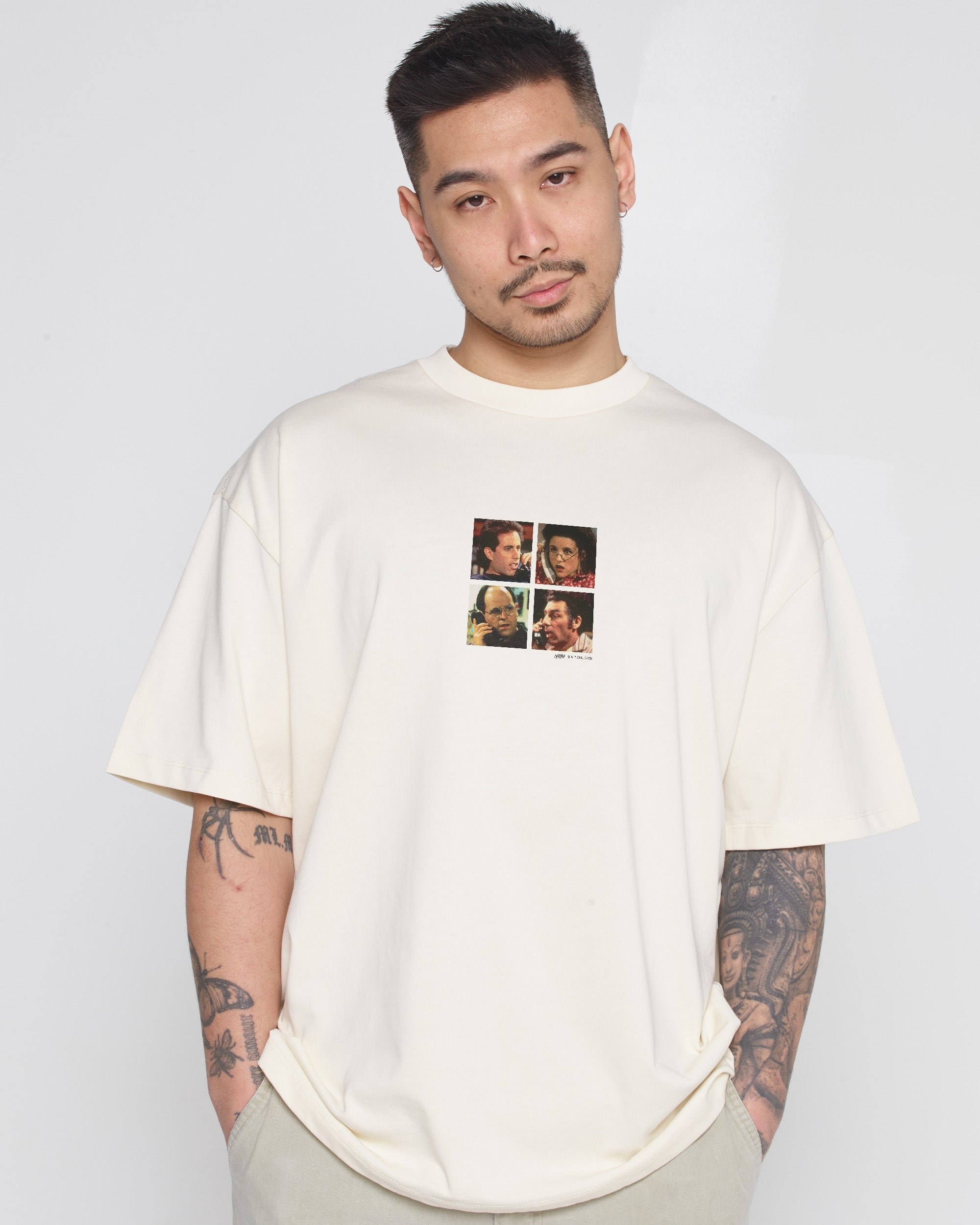 Group Call Oversized Graphic Tee - Seinfeld Collab Unisex 100% Combed Cotton