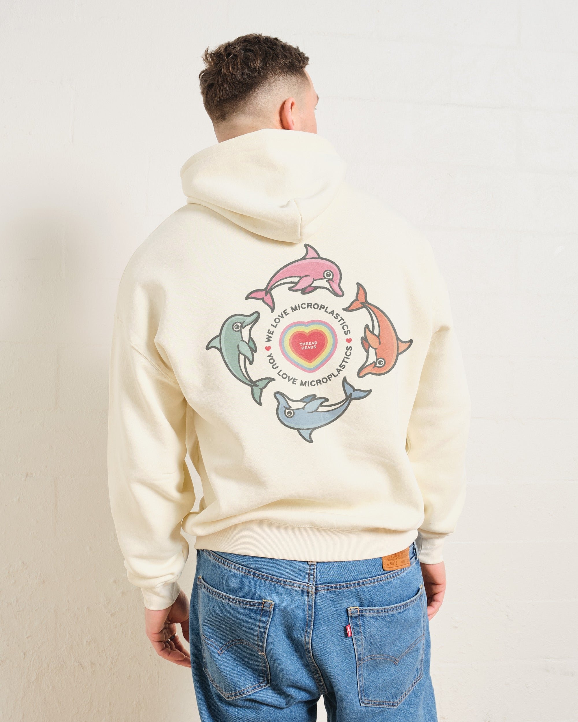 We Love Microplastics Unisex Graphic Hoodie - 90s Boxy Fit, 340gsm Cotton-Poly