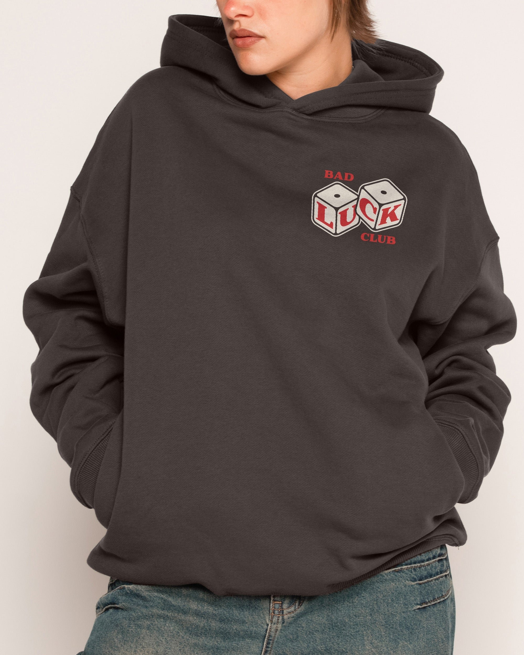 Bad Luck Club Unisex Hoodie - 90s Boxy Fit 340gsm Cotton-Poly