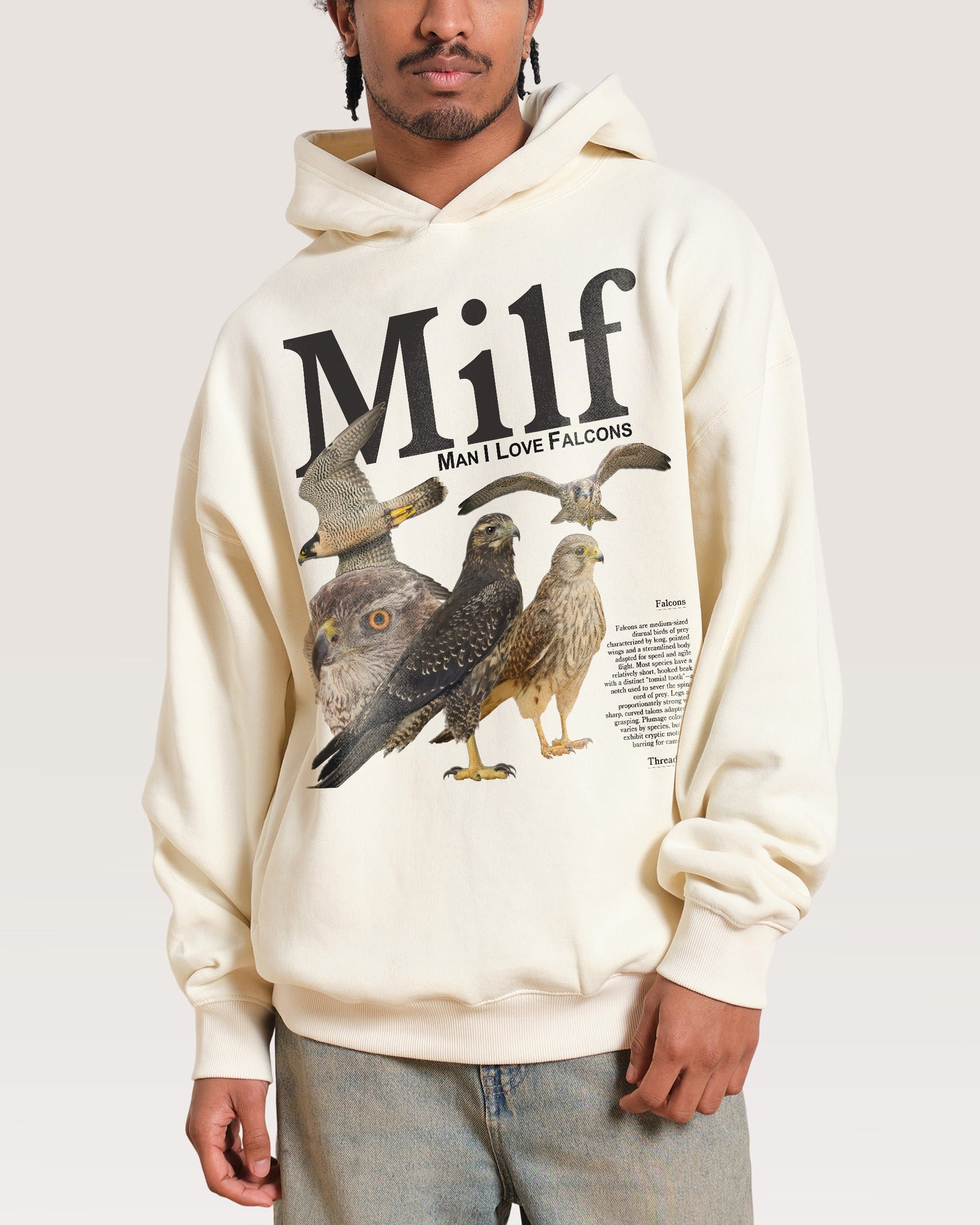 Man I Love Falcons Unisex Graphic Hoodie - 90s Boxy Fit, 340gsm Cotton-Poly
