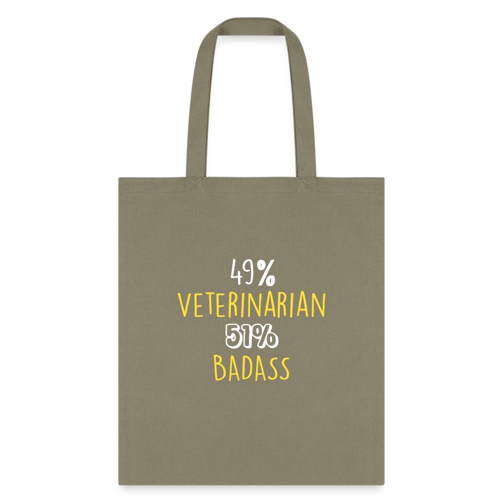 49% Veterinarian 51% Badass Cotton Tote Bag - Durable Canvas Graphic Print