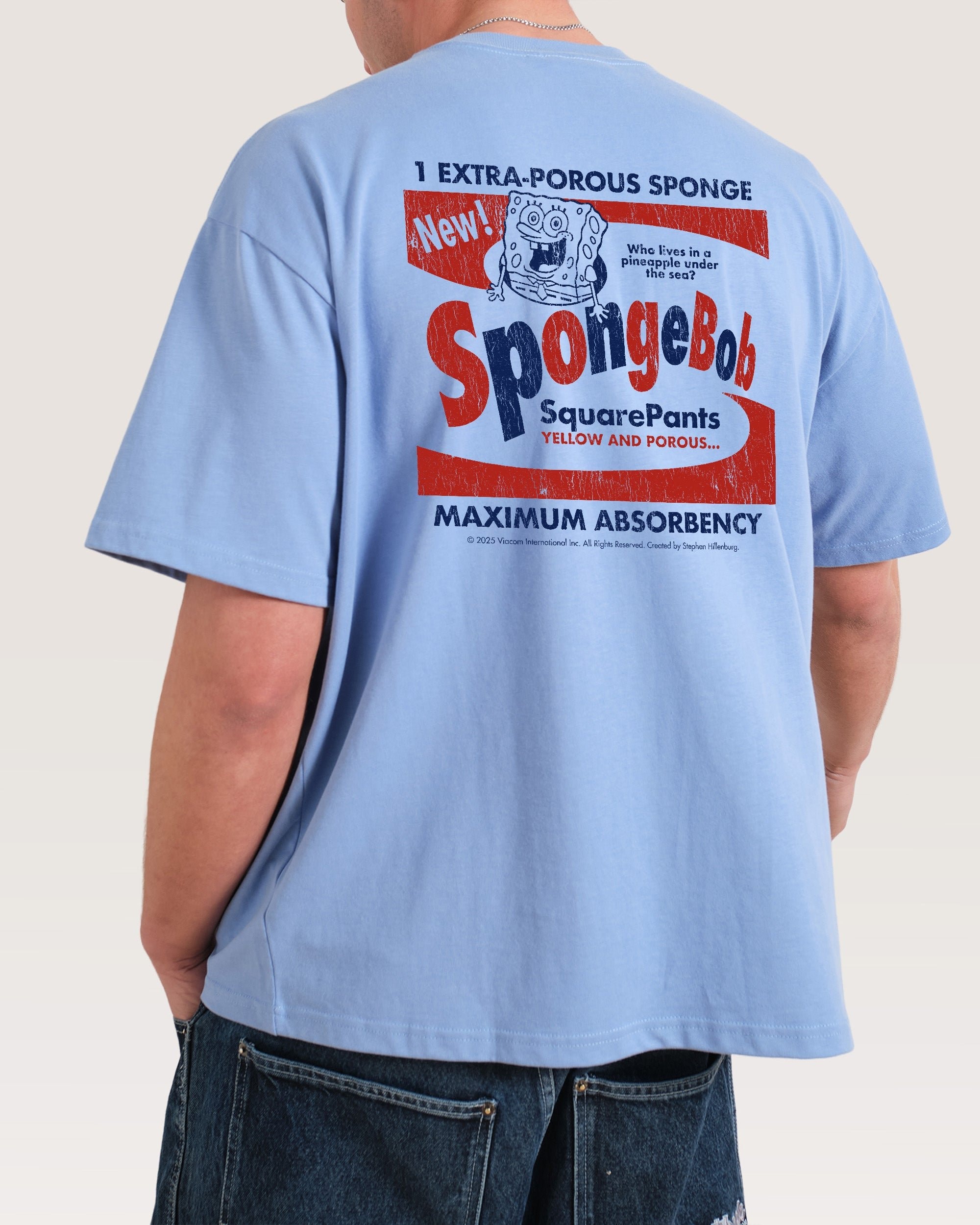 SpongeBob Bob Oversized Graphic T-Shirt - Unisex 100% Combed Cotton Heavyweight Tee