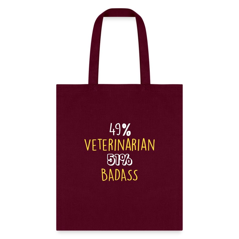 49% Veterinarian 51% Badass Cotton Tote Bag - Durable Canvas Graphic Print