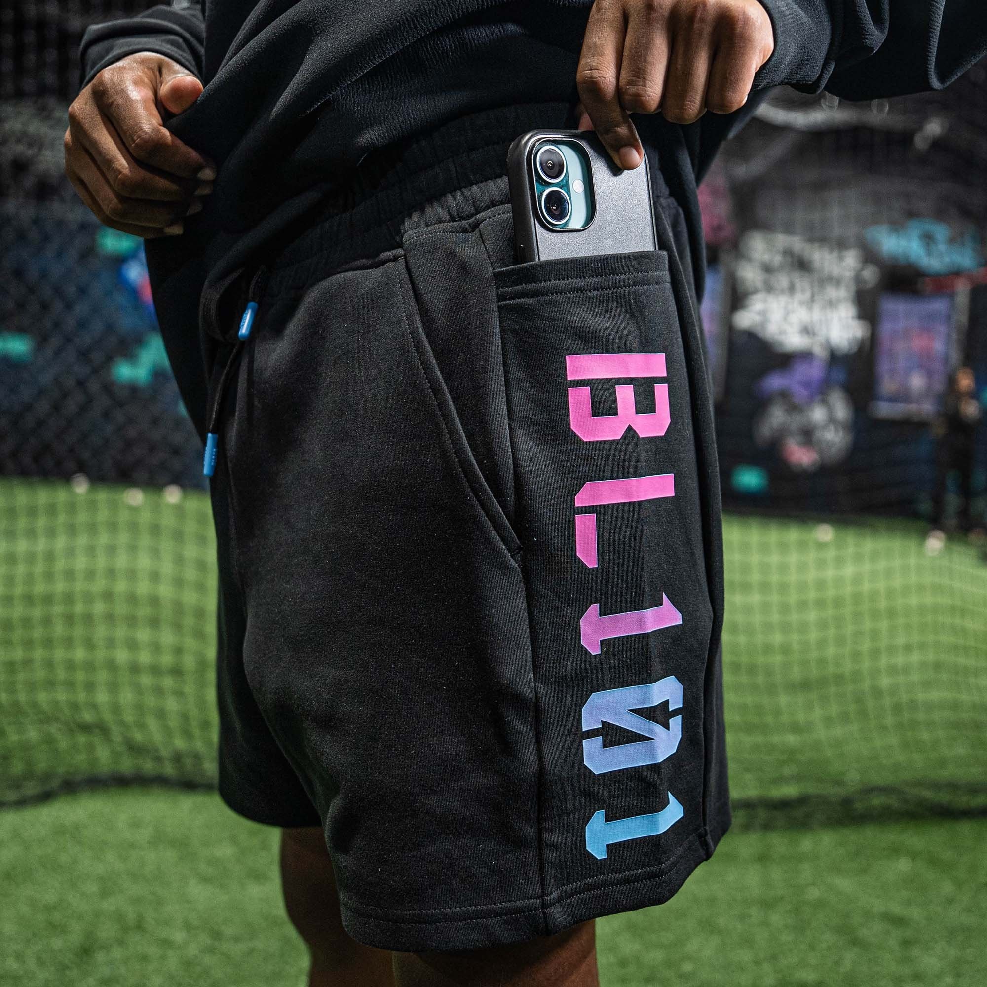 Diamond Relaxed Fit Youth Sweatshorts Black/Cotton Candy