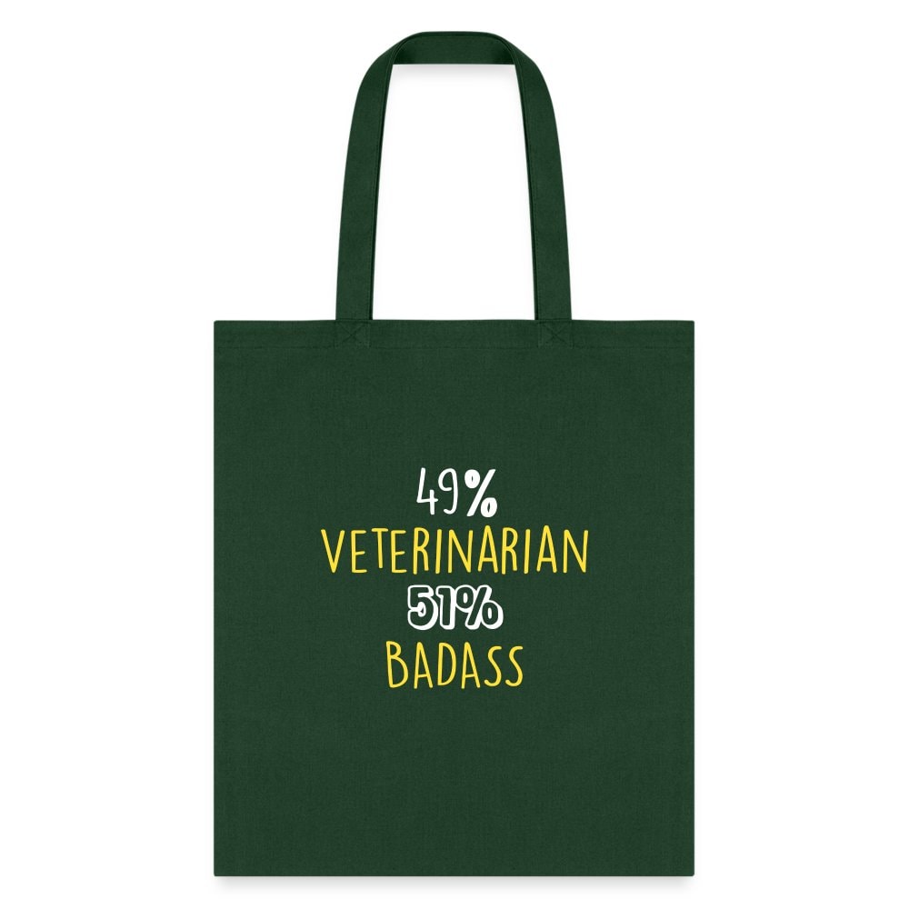49% Veterinarian 51% Badass Cotton Tote Bag - Durable Canvas Graphic Print