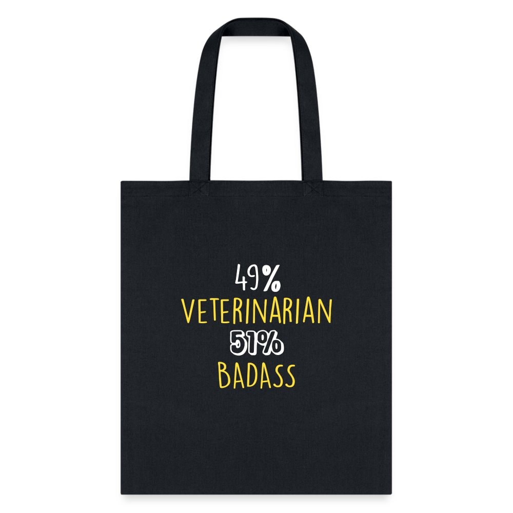 49% Veterinarian 51% Badass Cotton Tote Bag - Durable Canvas Graphic Print