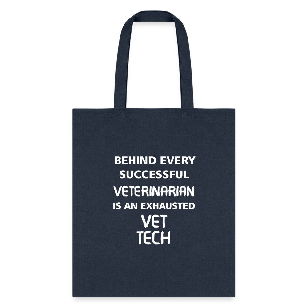 Vet Tech Exhausted Cotton Tote Bag - Veterinary Technician Graphic Print