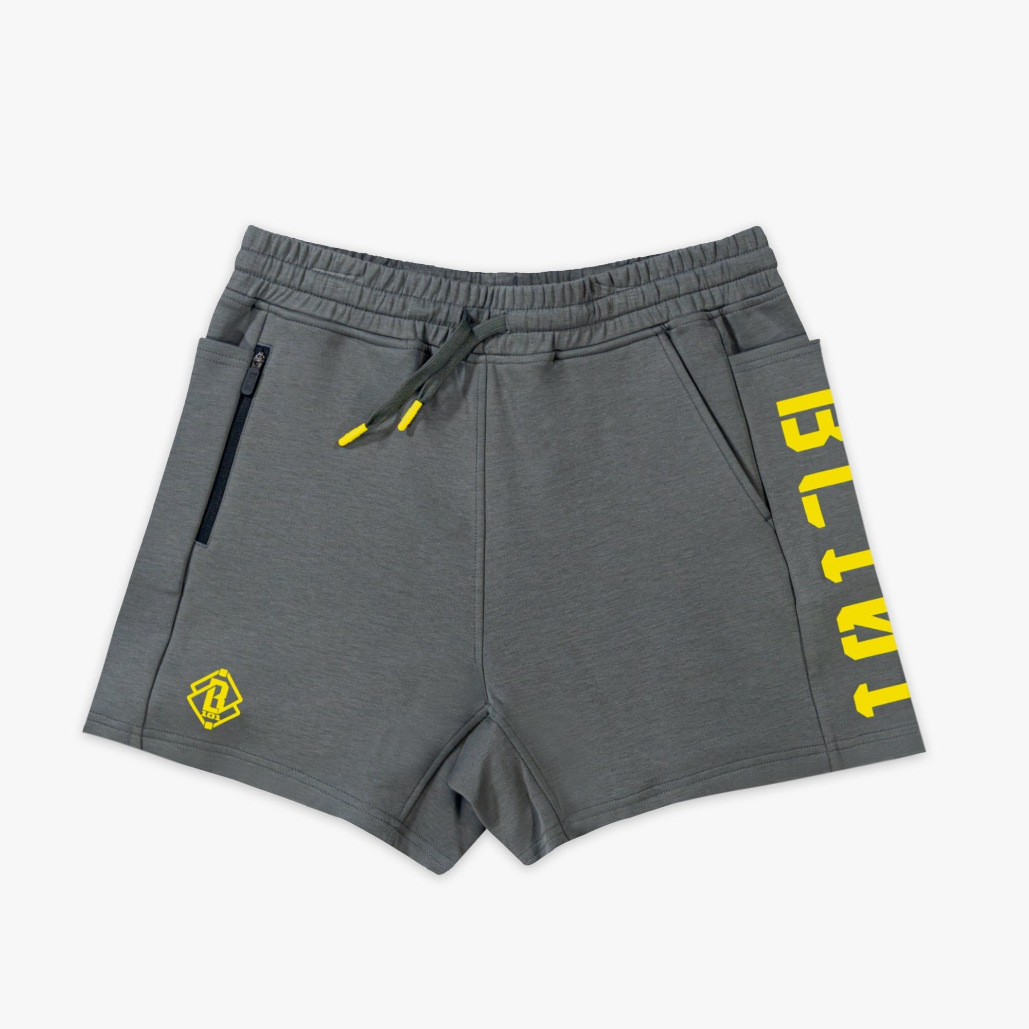 Diamond Relaxed Fit Youth Sweatshorts Gray/Yellow - 79% Cotton