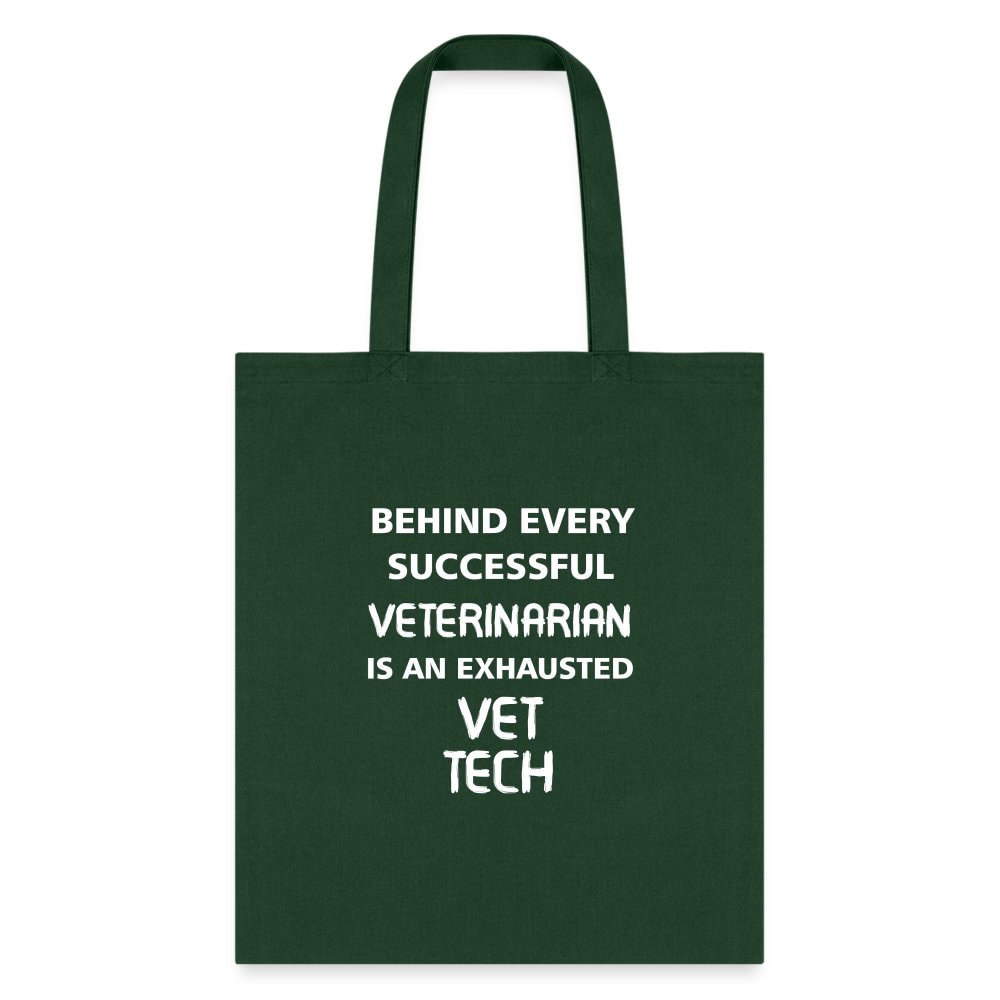 Vet Tech Exhausted Cotton Tote Bag - Veterinary Technician Graphic Print