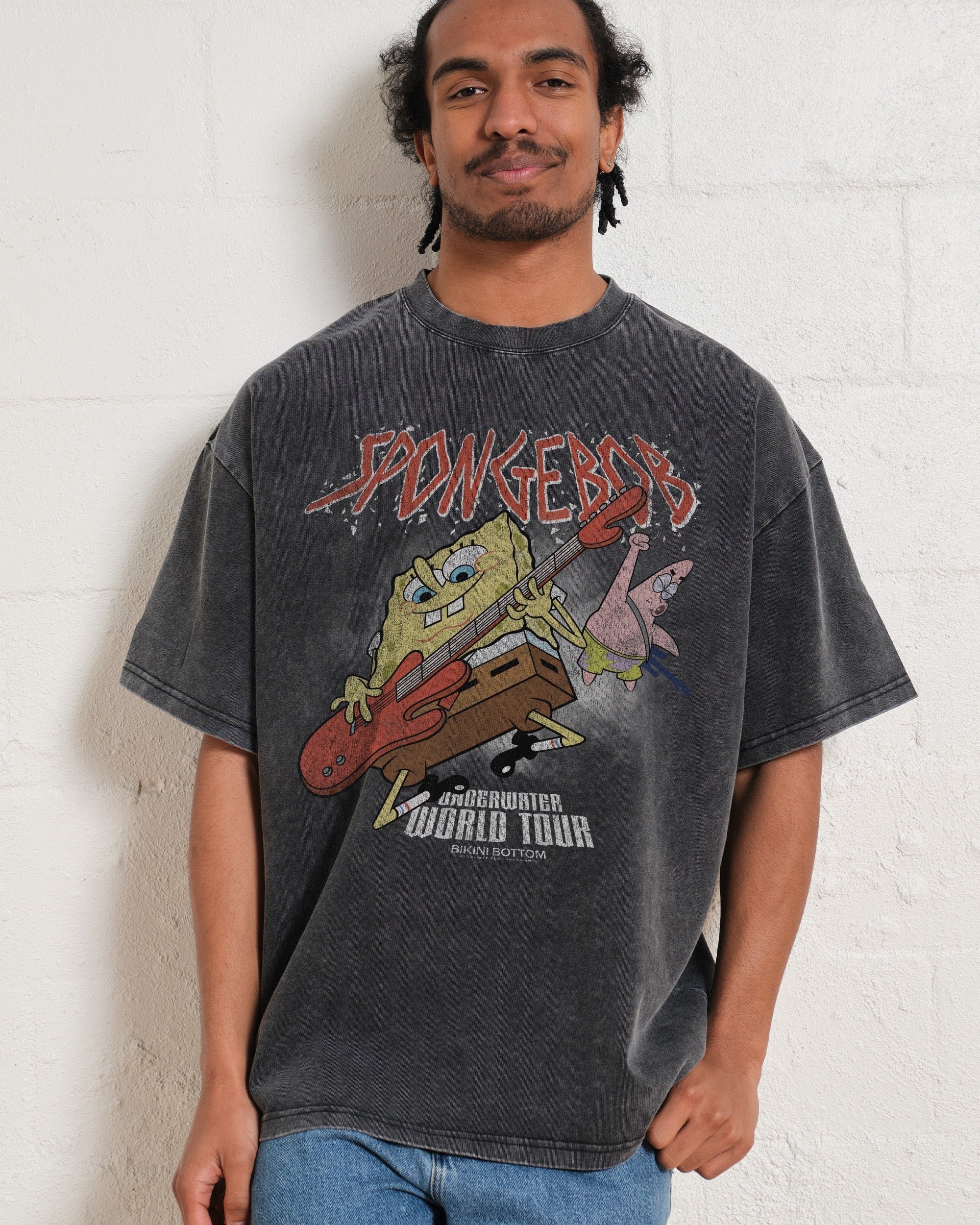 SpongeBob World Tour Oversized Graphic T-Shirt - Unisex 100% Combed Cotton Tee
