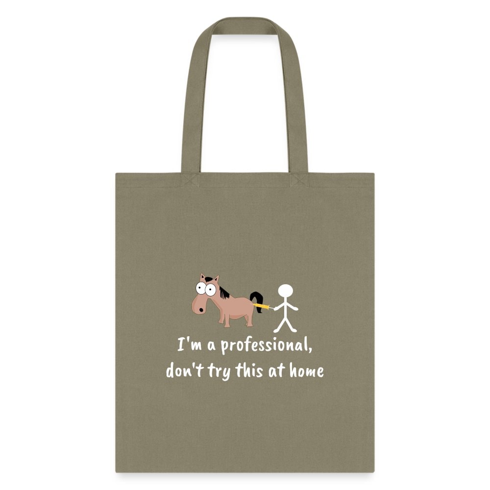 Don't Try This at Home Funny Graphic Tote Bag - Durable Canvas Unisex