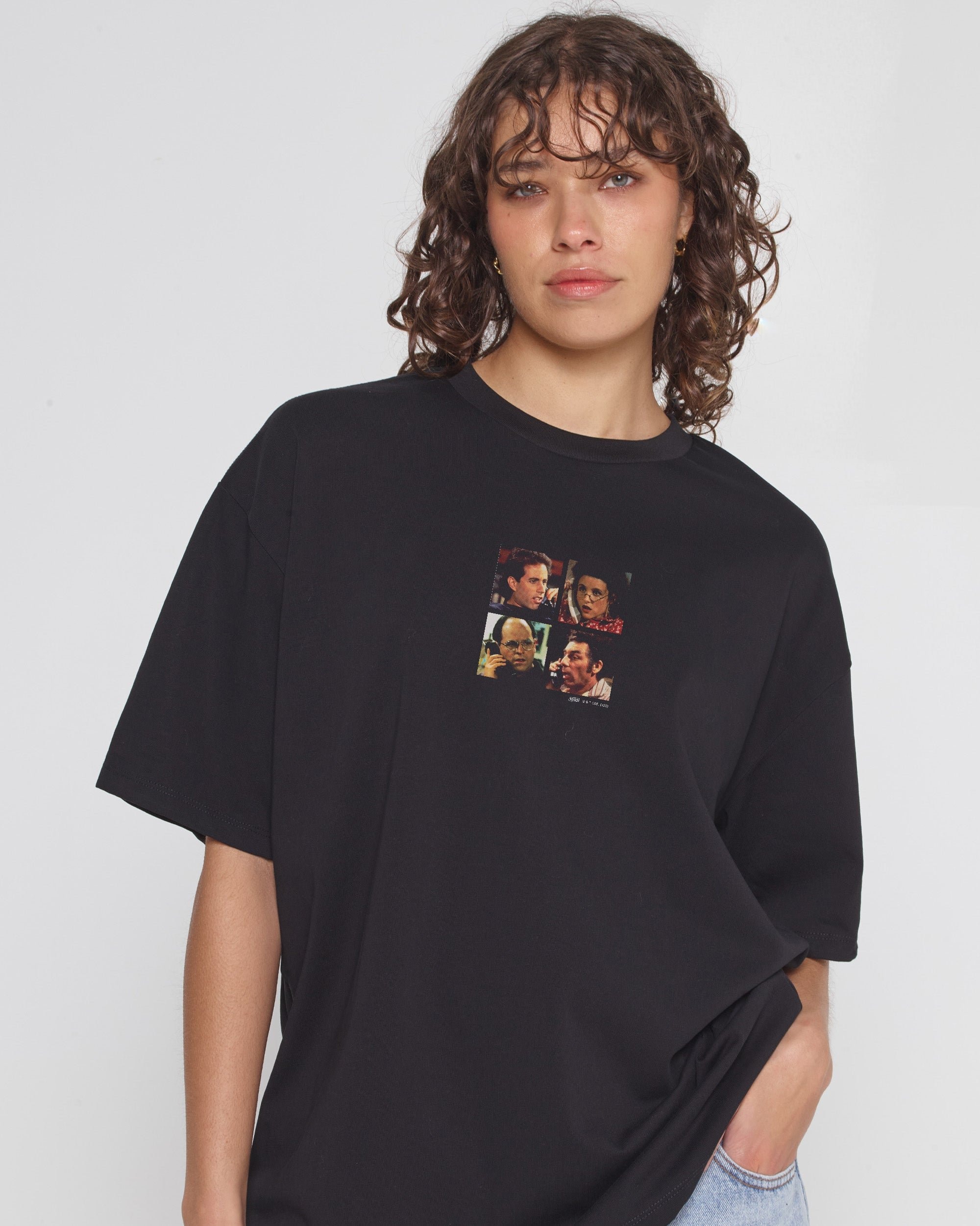 Group Call Oversized Graphic Tee - Seinfeld Collab Unisex 100% Combed Cotton