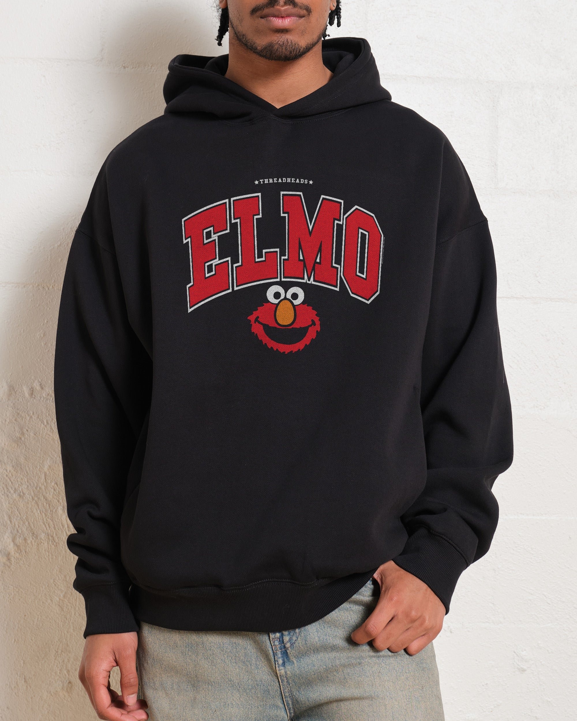 Elmo College Hoodie Sesame Street Unisex 90s Boxy Fit Premium Hoodie