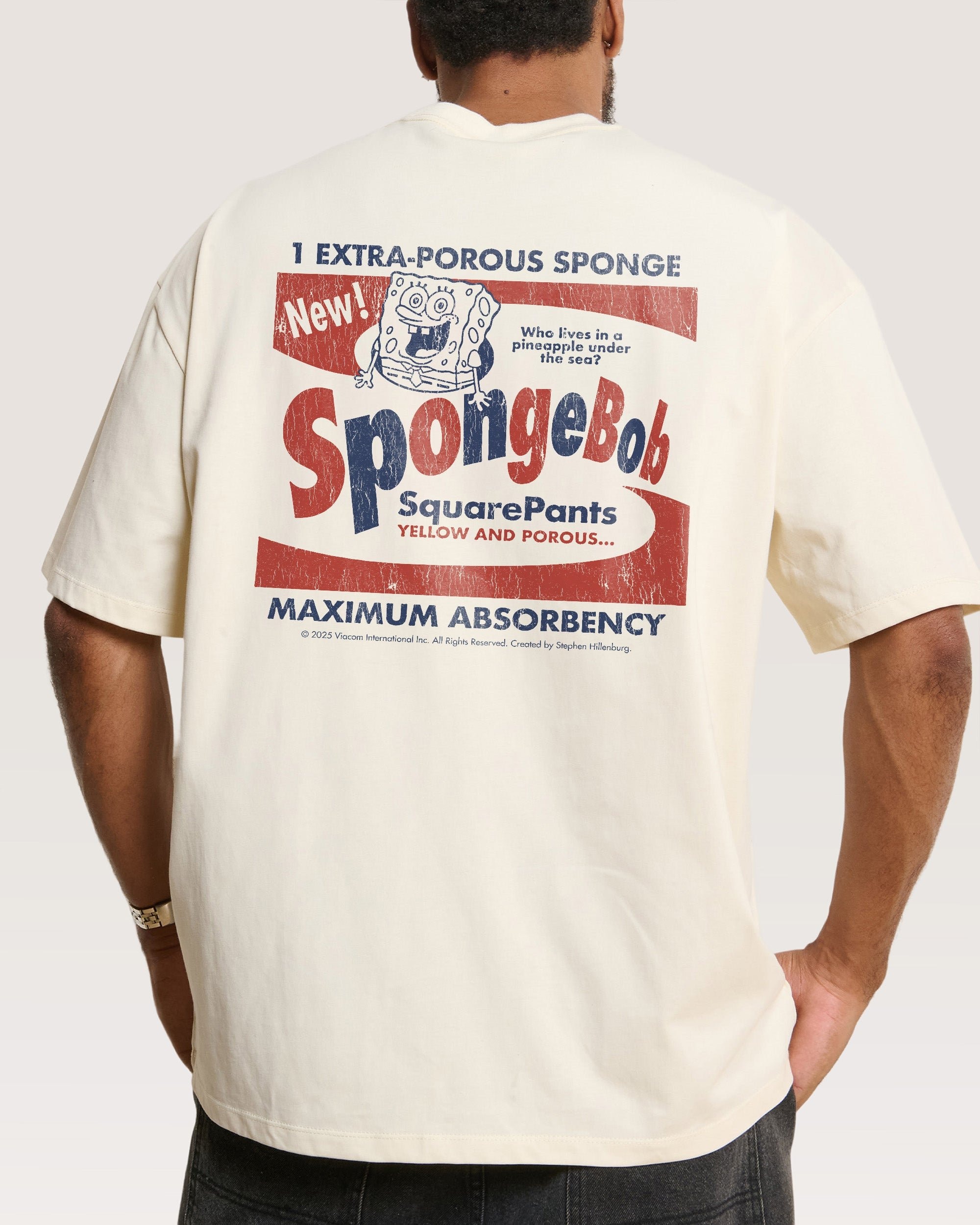 SpongeBob Bob Oversized Graphic T-Shirt - Unisex 100% Combed Cotton Heavyweight Tee