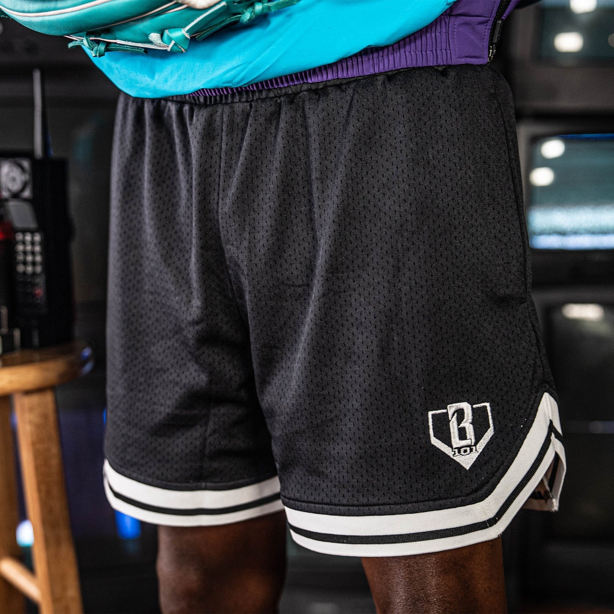 Court Shorts - Black Mesh Gym Streetball Shorts