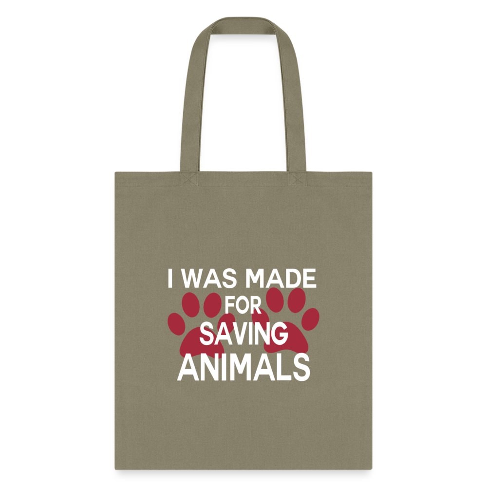 Veterinary 'I Was Made for Saving Animals' Cotton Tote Bag - Durable Canvas 15x16