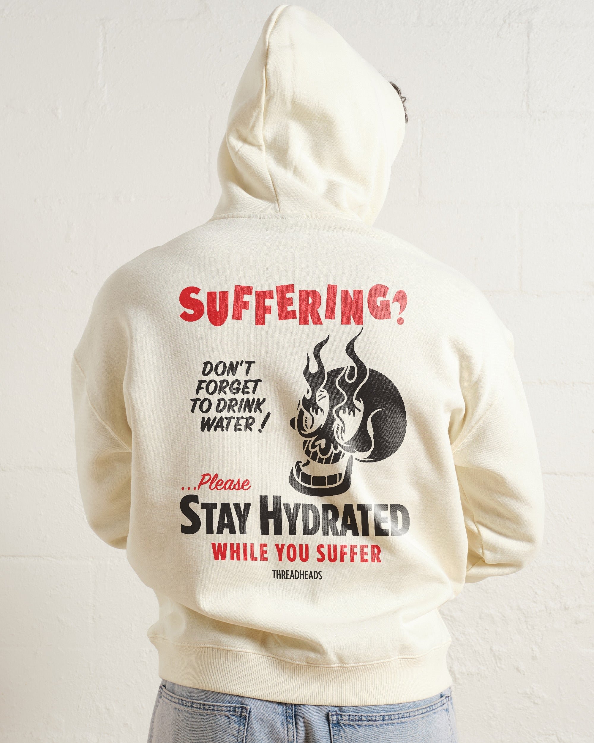 Threadheads Stay Hydrated While You Suffer Unisex Graphic Hoodie 90s Boxy Fit