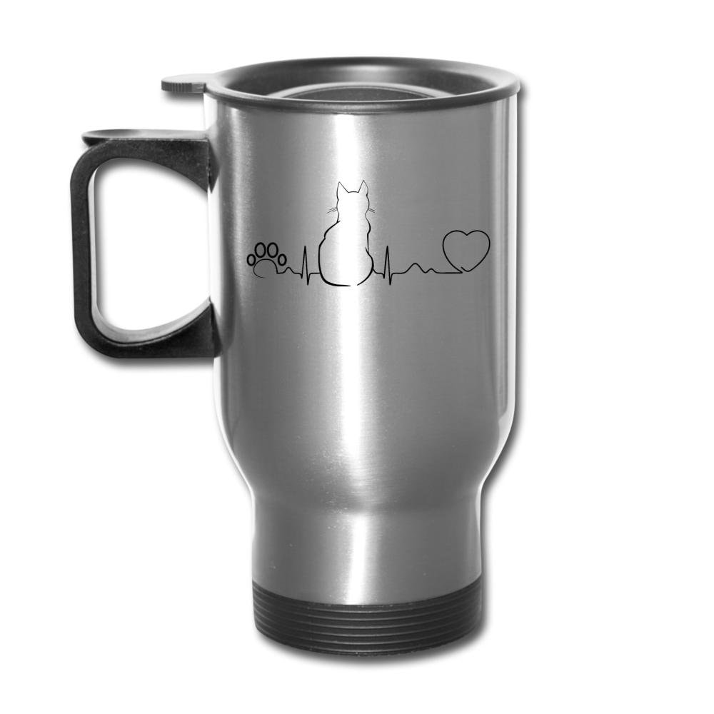 Cat Pulse 14oz Stainless Steel Travel Mug for Veterinary Professionals