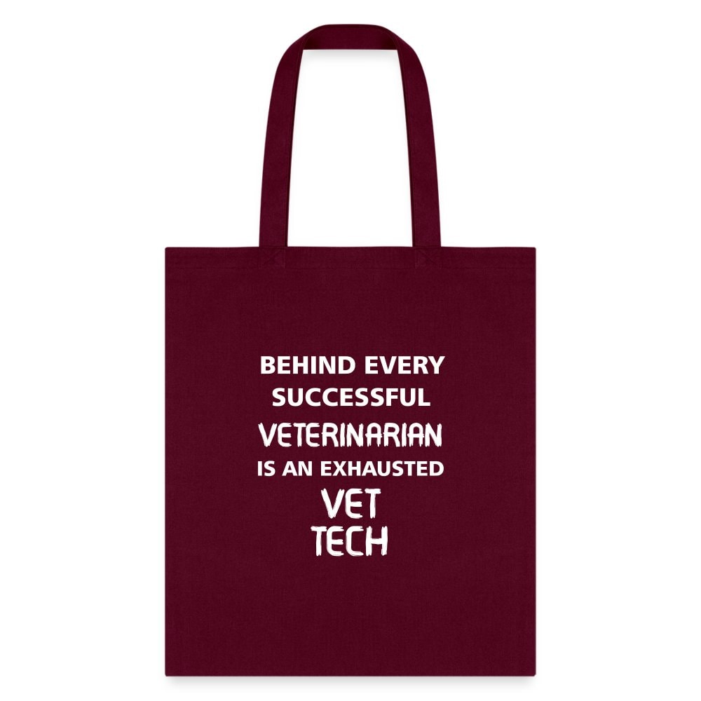 Vet Tech Exhausted Cotton Tote Bag - Veterinary Technician Graphic Print