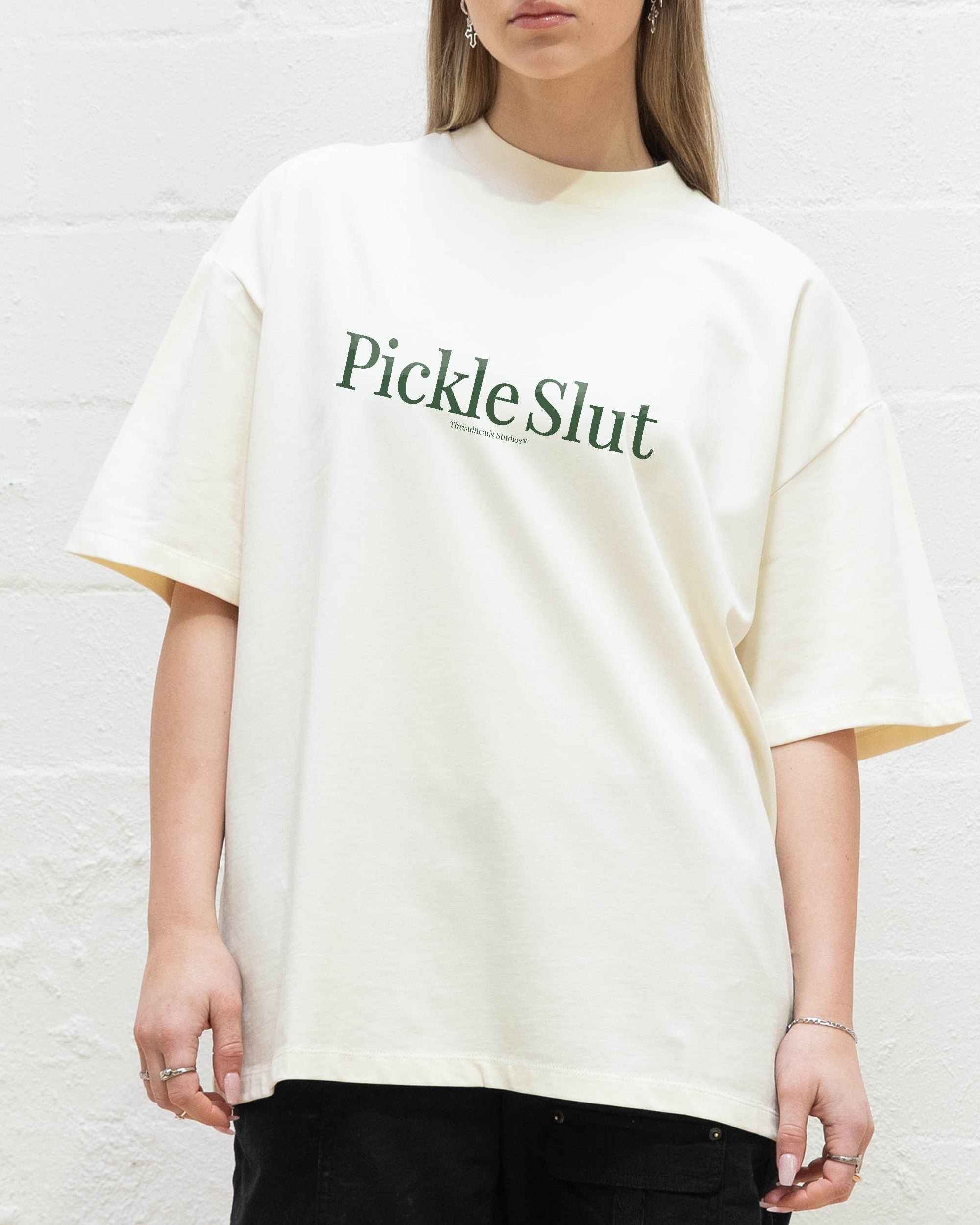Pickle Slut Oversized Graphic Tee - Threadheads 90s Boxy Fit 100% Combed Cotton Unisex