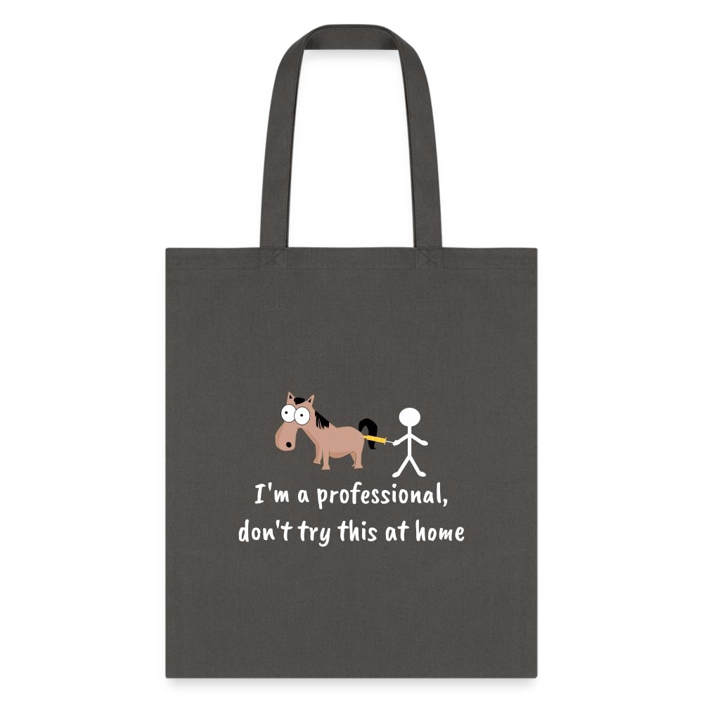 Don't Try This at Home Funny Graphic Tote Bag - Durable Canvas Unisex