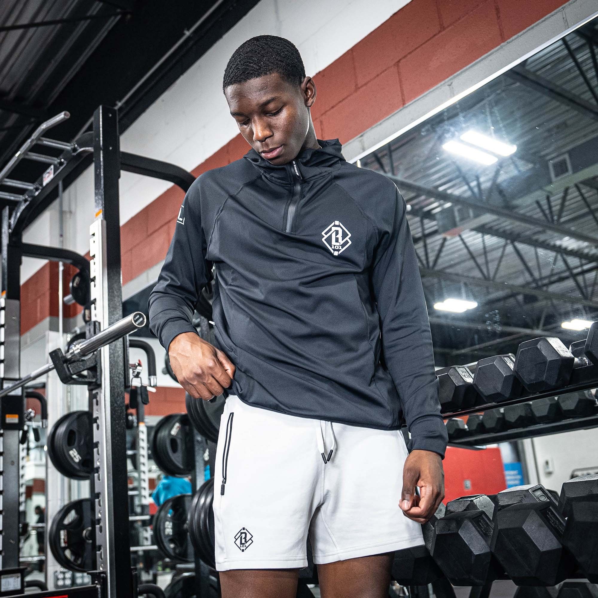 Diamond Relaxed Fit Youth Sweatshorts Light Gray/Black