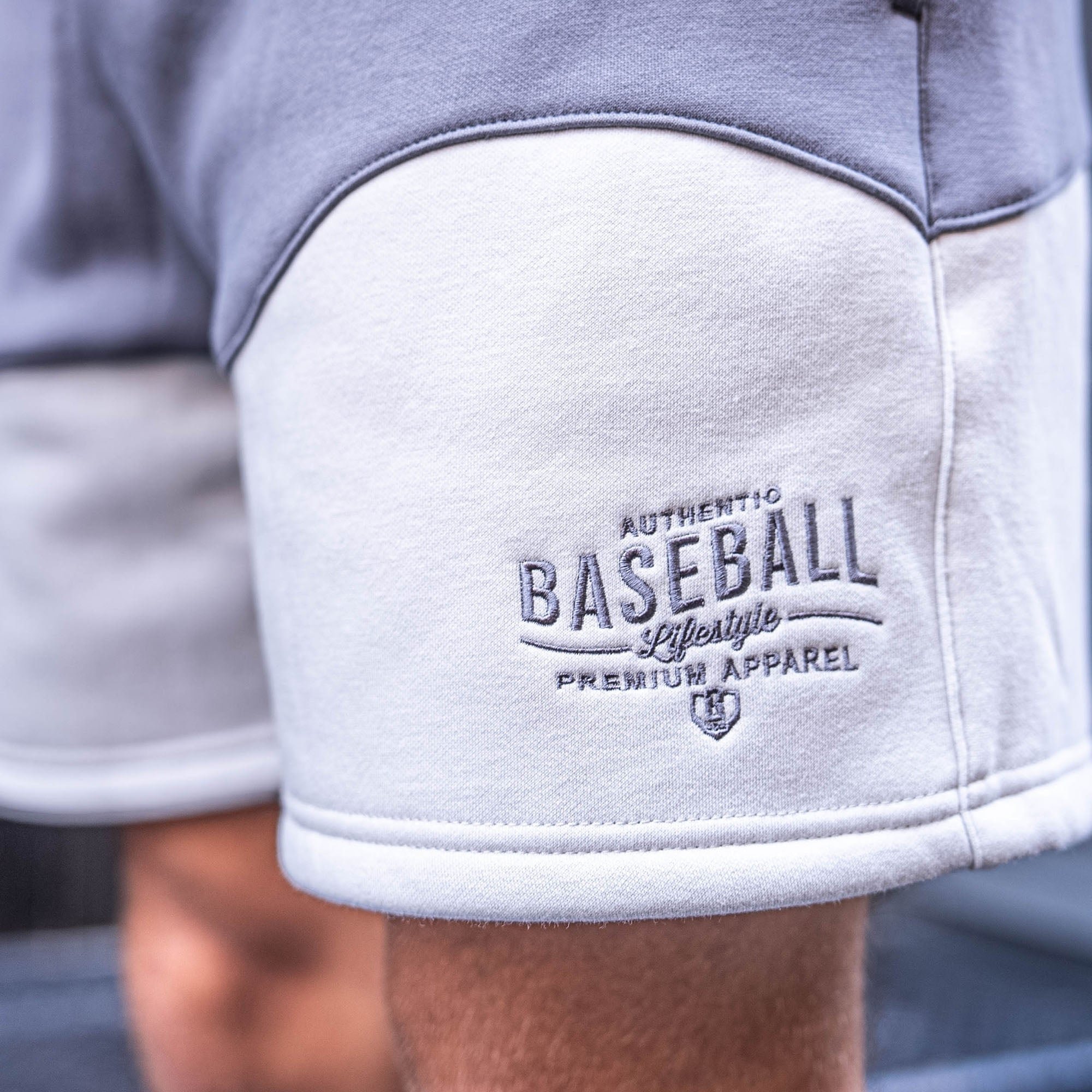 BSBL Wave Youth Sweatshorts Cool Gray - Polyester Cotton Baseball Shorts