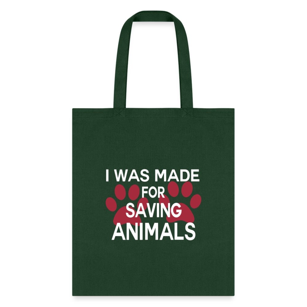 Veterinary 'I Was Made for Saving Animals' Cotton Tote Bag - Durable Canvas 15x16